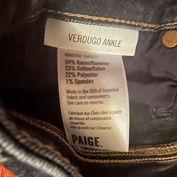 PAIGE Verdugo Ankle Dark Wash Jeans - Picture 3 of 5